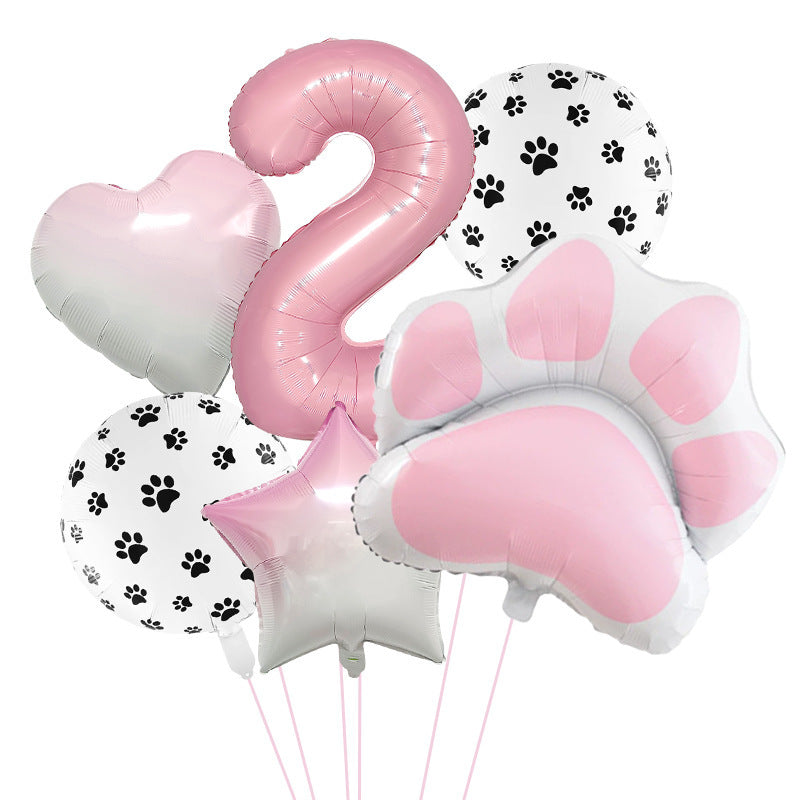 Animal Party Dog Cat's Paw Aluminum Balloon
