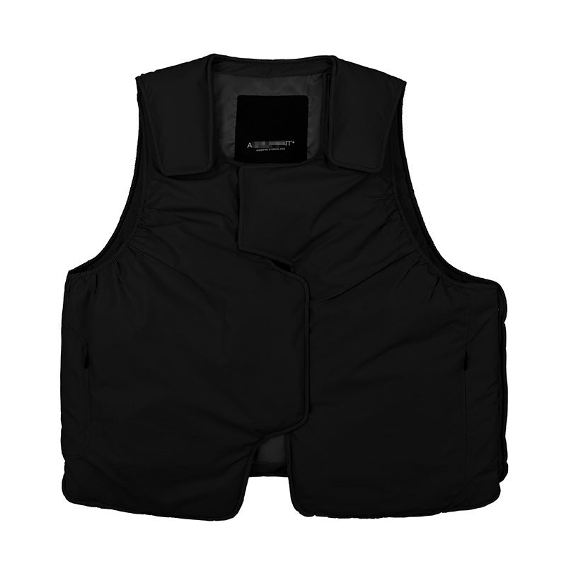 Men's New Solid Color Cotton-filled Loose Cotton Vest For Men