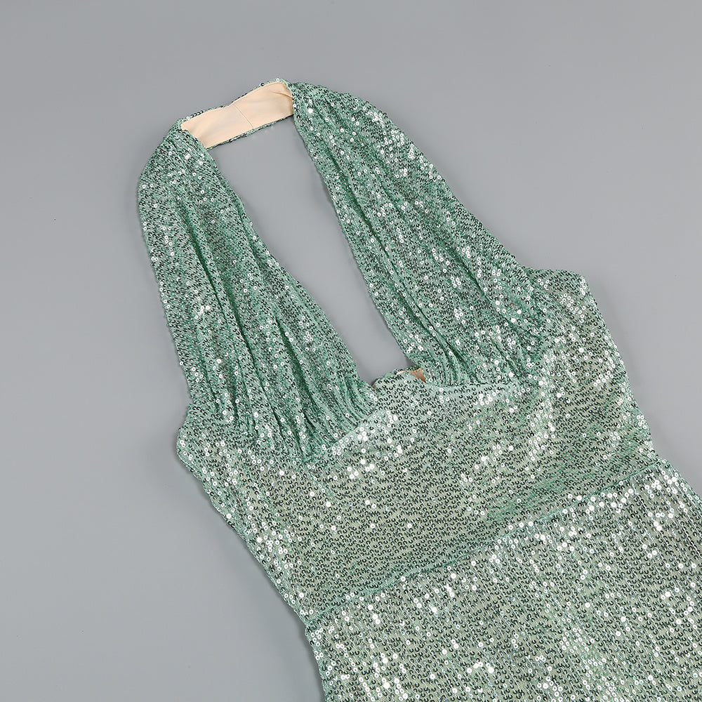 Split Sparkling Sequin Slimming Ball Evening Dress