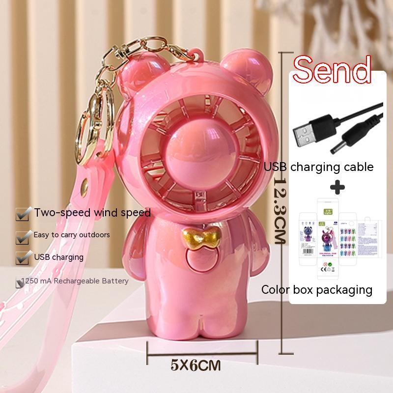 Student Summer Cartoon Fan Pendant Keychain