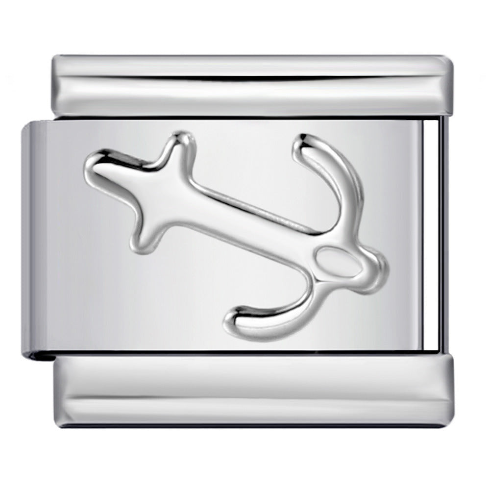 DIY Italian Module Bracelet Titanium Steel Gold Plated