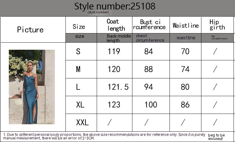 Spaghetti Straps Sleeveless Slit Slim-fitting Dress Women