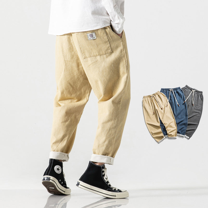 Japanese-style Retro Fleece Padded Jeans Male Plus Size