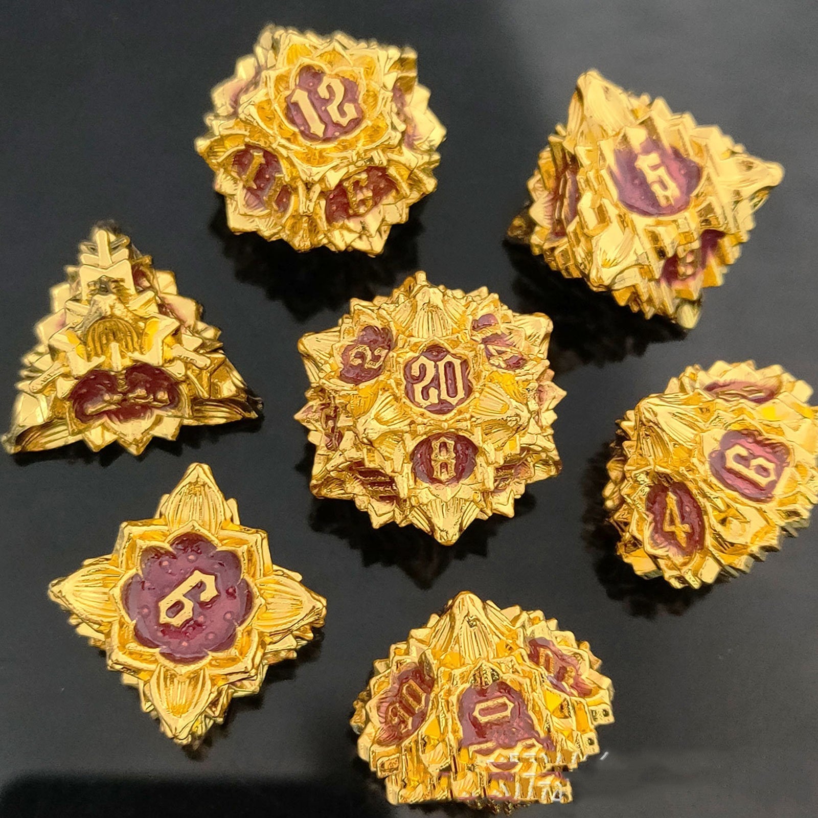 Metal Lotus Dice Polyhedron Board Game