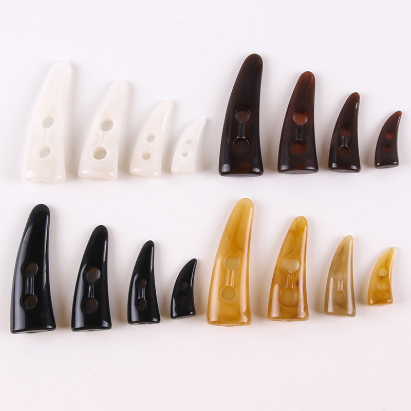 Acrylic Horn Button Oval Olive Buckle