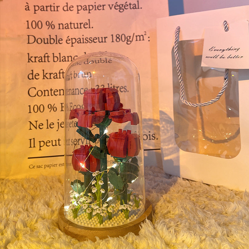 Micro-particle Rose Shape Assembled Building Blocks