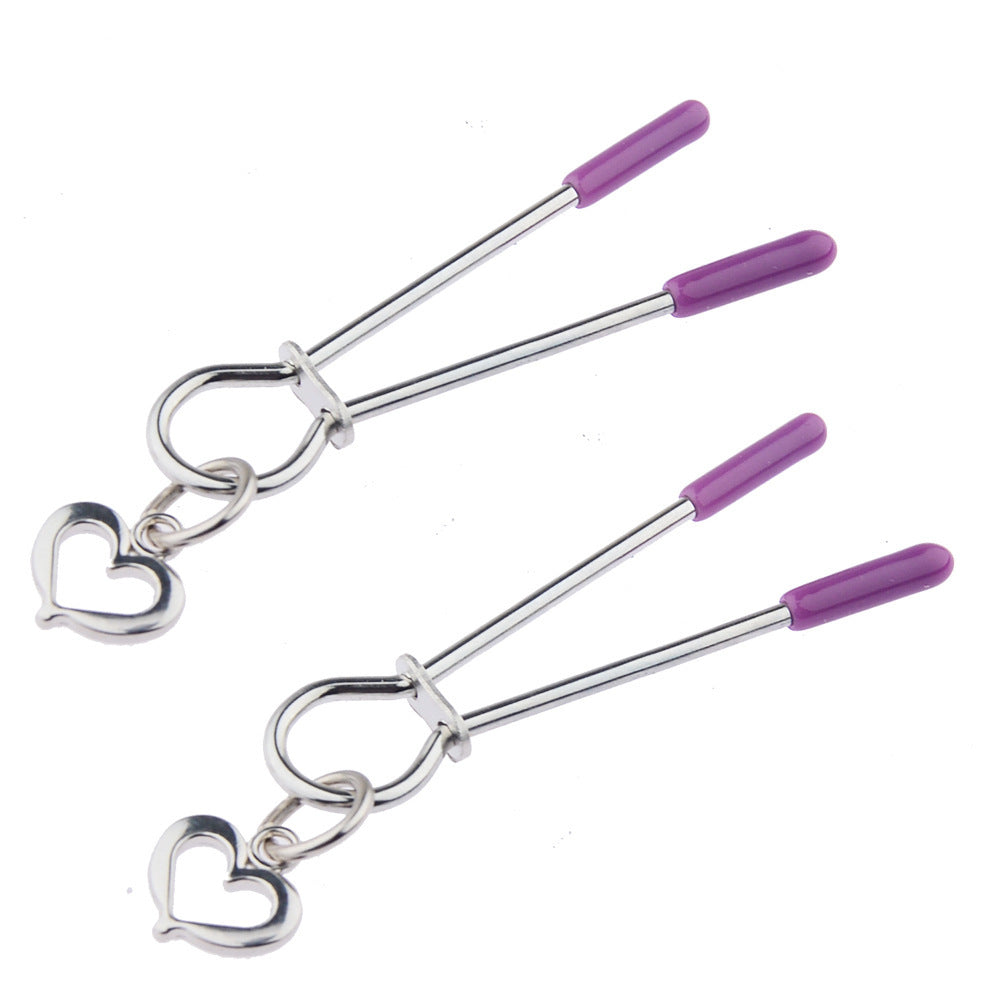 Toy Heart-shaped Pendant Pearl Nipple Clamp