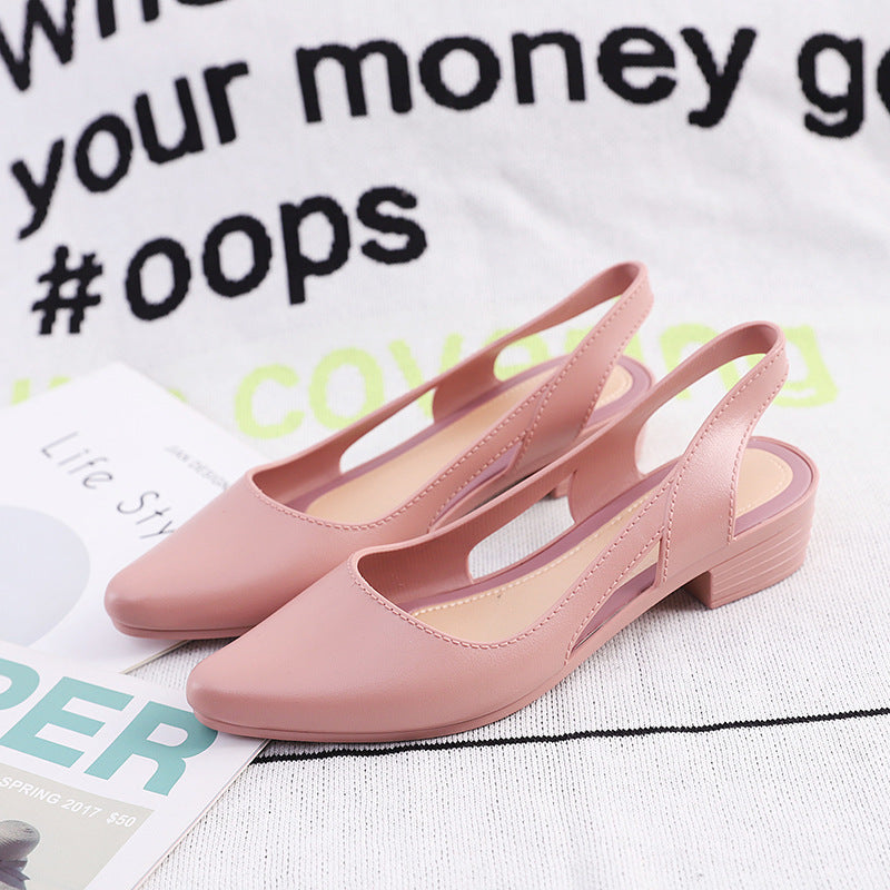 Fashion Casual Sandals Women's Low-cut Plastic Flat Sandals