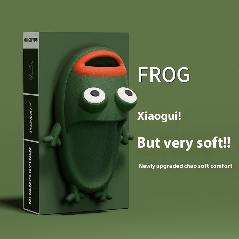 Female Summer Cartoon Frog Funny Slippers
