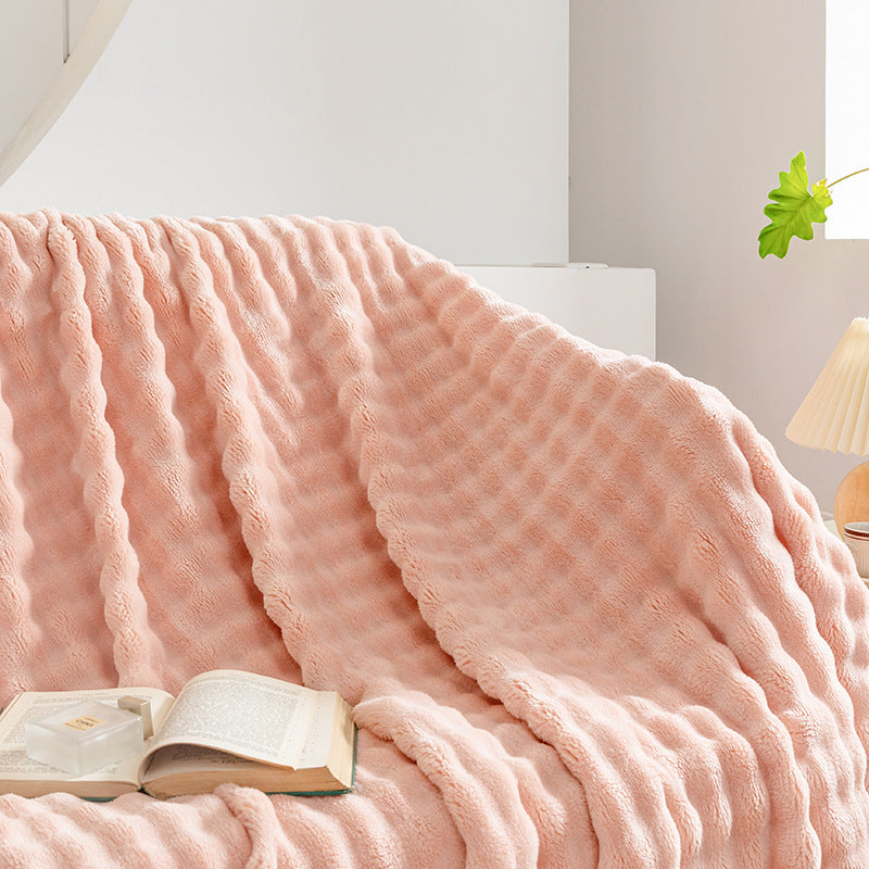 Bubble Flannel Blanket Air Conditioner Sofa Blanket