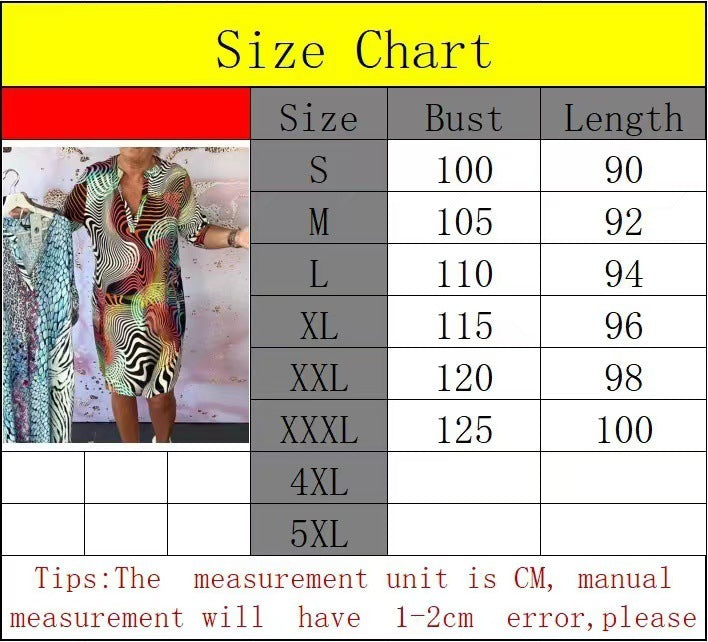 Women's Printed V-neck Half Sleeve Dress