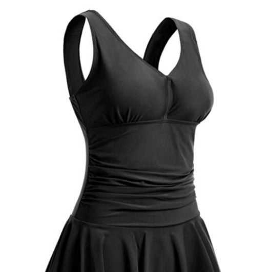 Conservative Women's Plus Size Printed Cherry One-piece Swimsuit