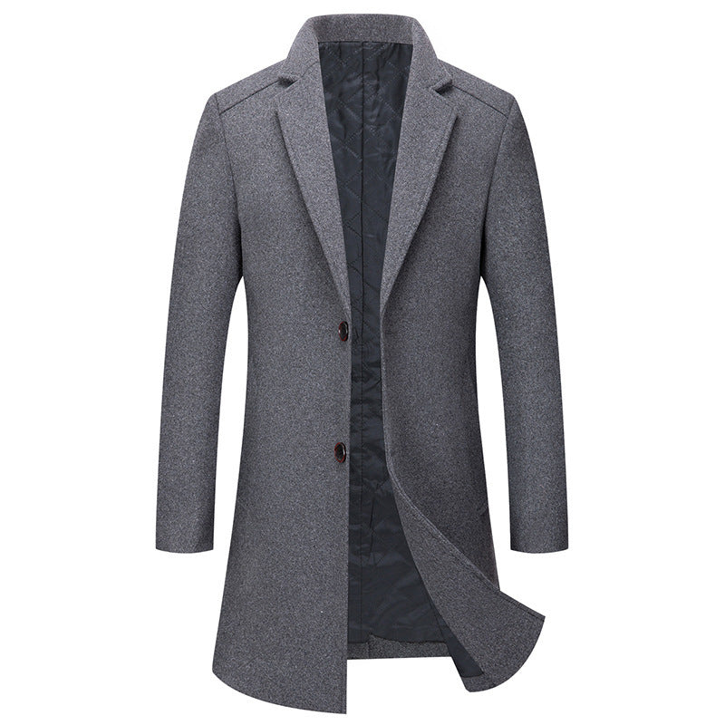 New Korean Men's Woolen Overcoat In Autumn And Winter