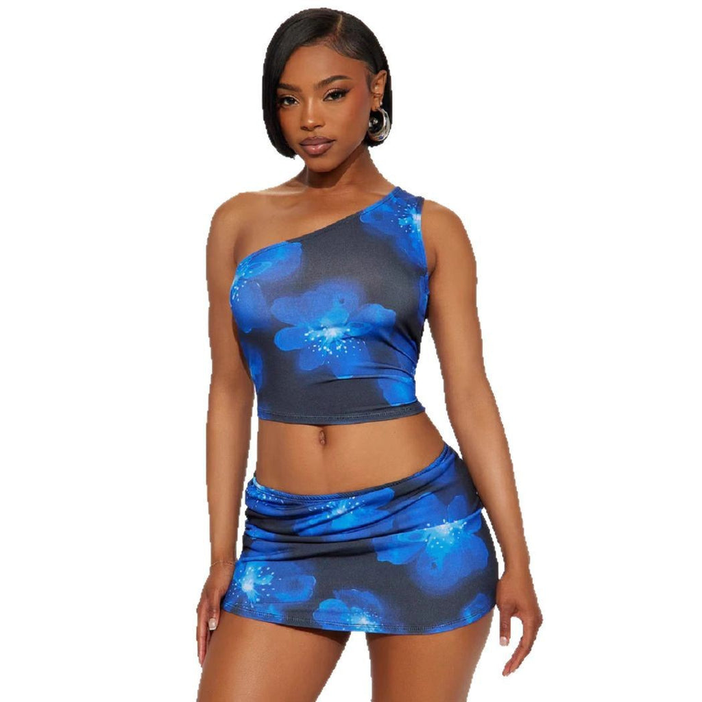 Printed Short Skirt Two-piece Set