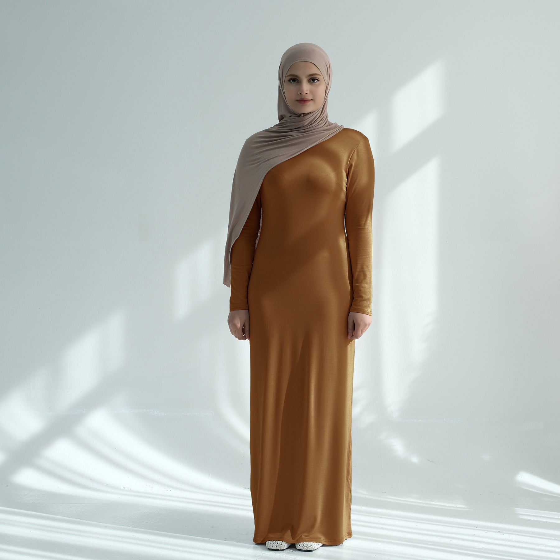 Middle East Turkey Dubai Solid Color Modal Cotton Dress