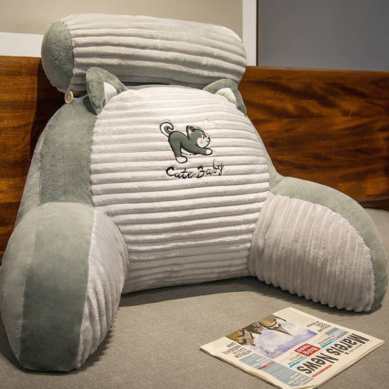 Striped Flannel Bedside Soft Upholstery Cushion Lumber Pad Pillow