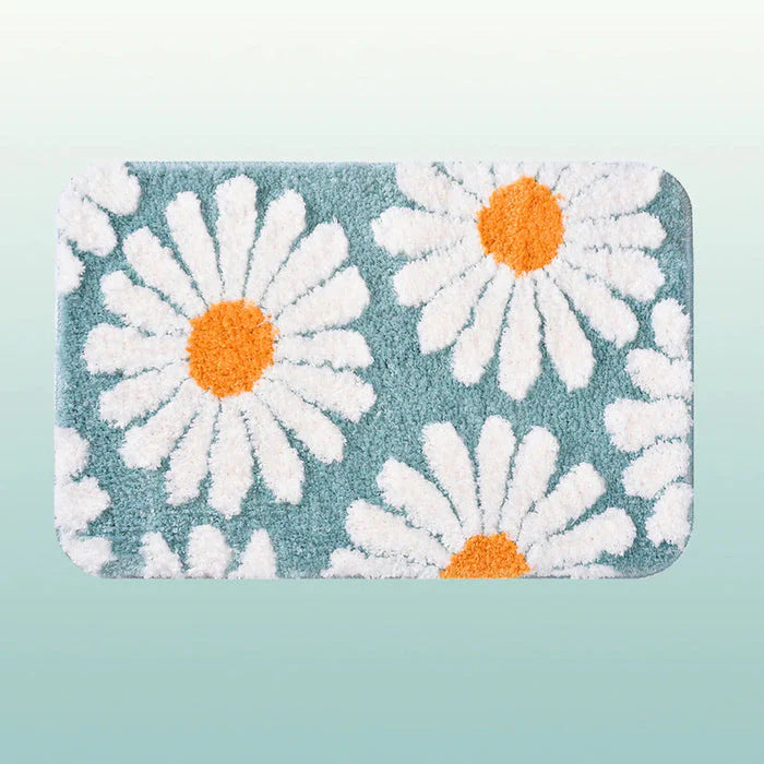 Cashmere-like Floor Mat Cross-border Flower Home Bathroom Non-slip Floor Mat