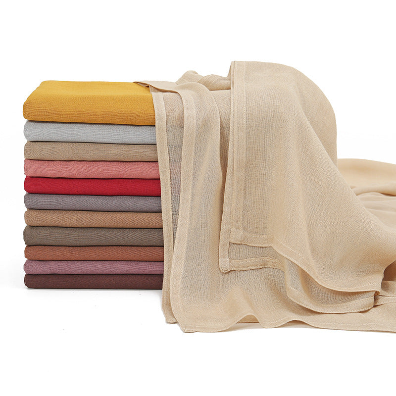 Solid Color Malay Indonesian Rayon Scarf Wide Brim Thin Modal Breathable