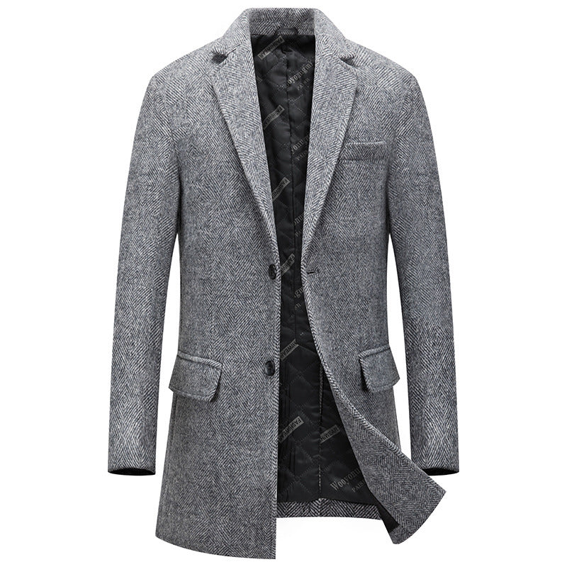 Men's Plaid Wool Coat Fashion