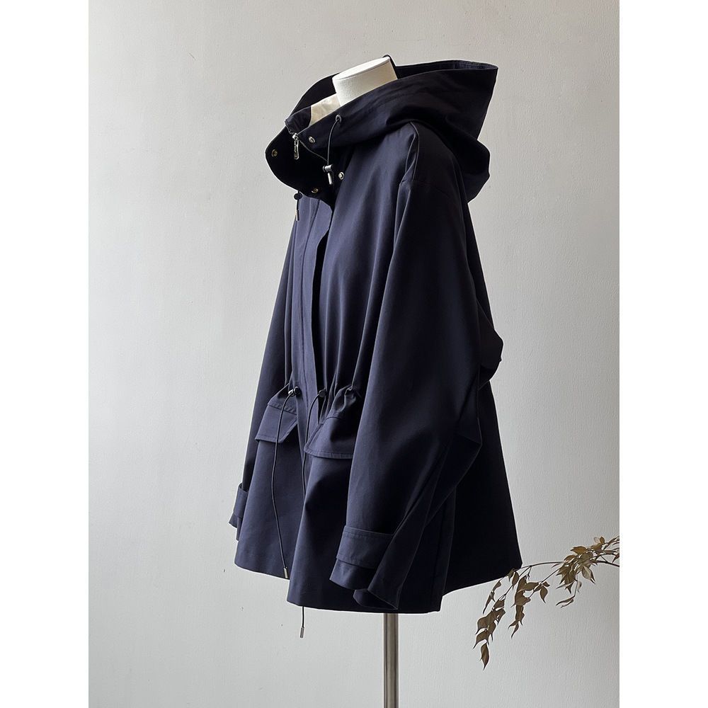 British Style Hooded Trench Coat Coat Women's Autumn Small