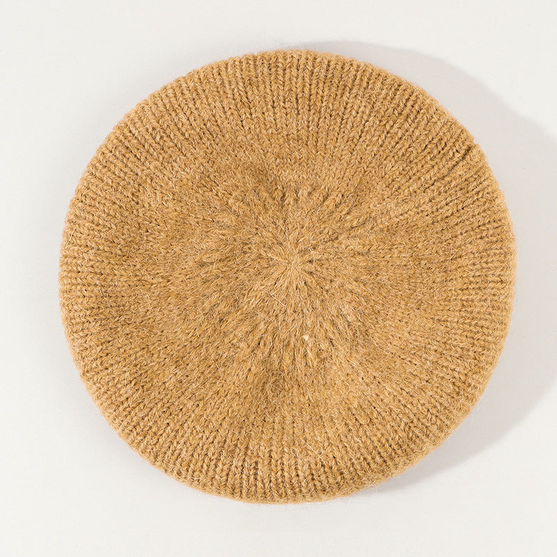Soft Glutinous Mohair Knitted Plush Knitted Hat