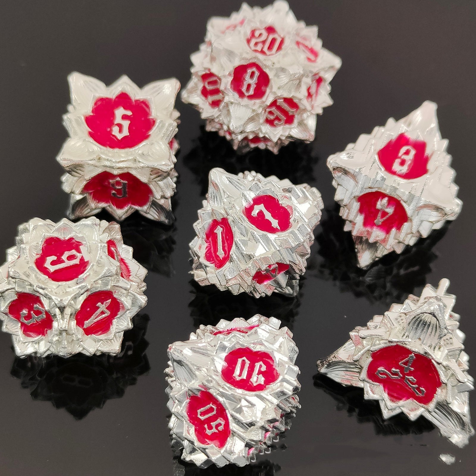 Metal Lotus Dice Polyhedron Board Game